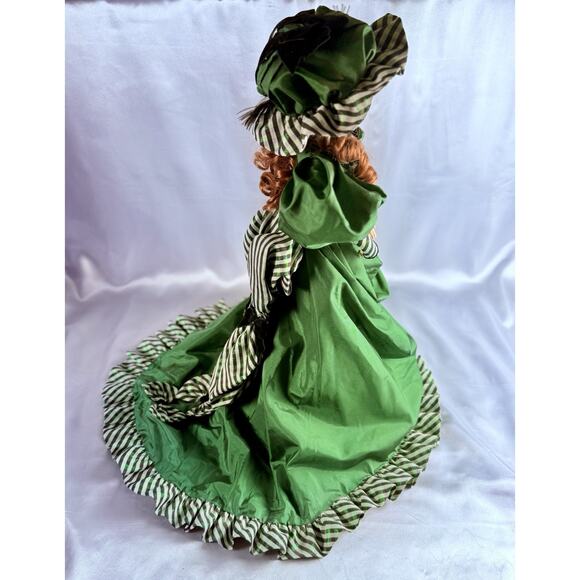 Vintage Franklin Heirloom Porcelain Doll Colleen Green Dress Ireland - Picture 7 of 16